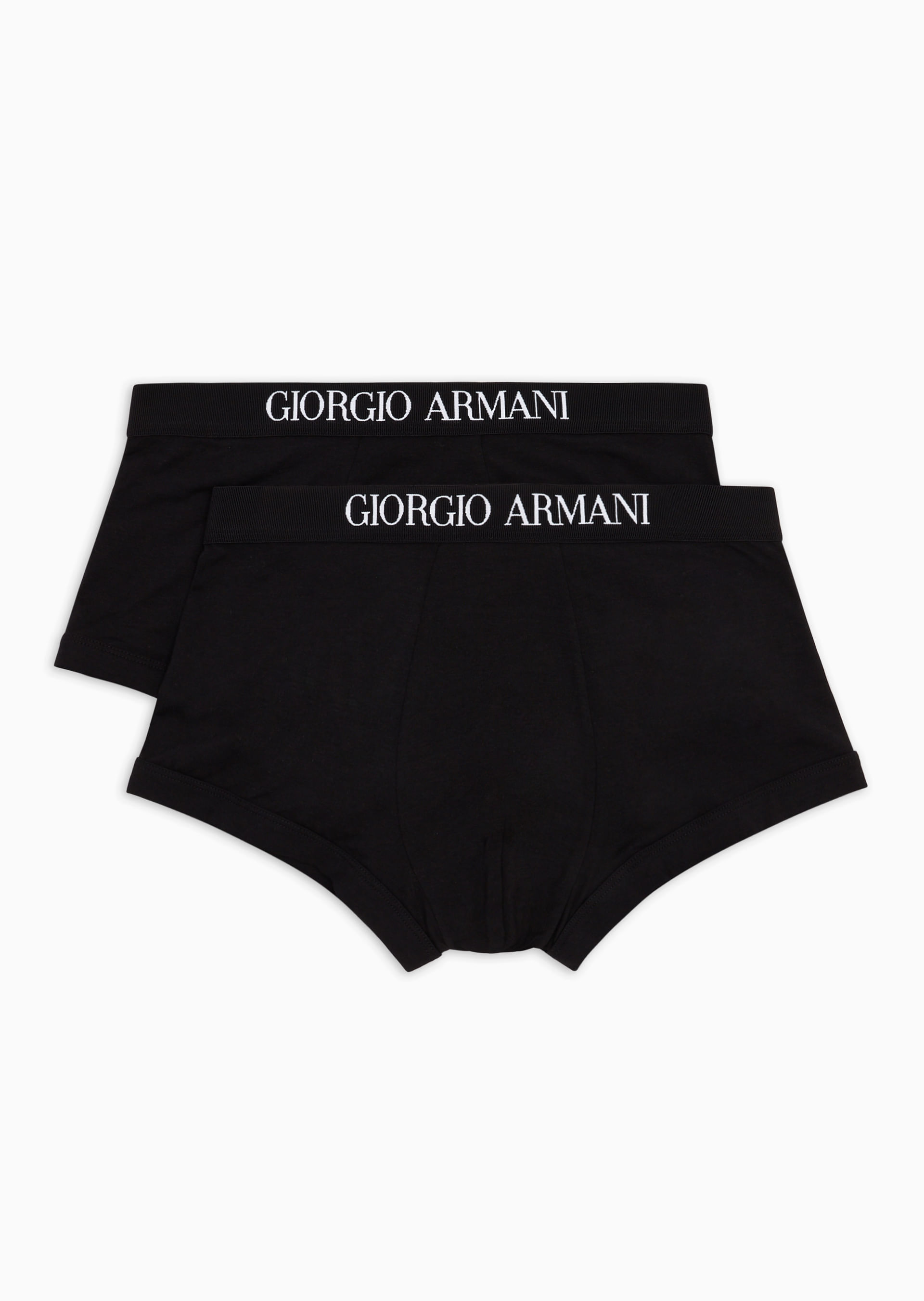 Kit 2 Cuecas Boxer em Algodão Stretch Preto | Giorgio Armani