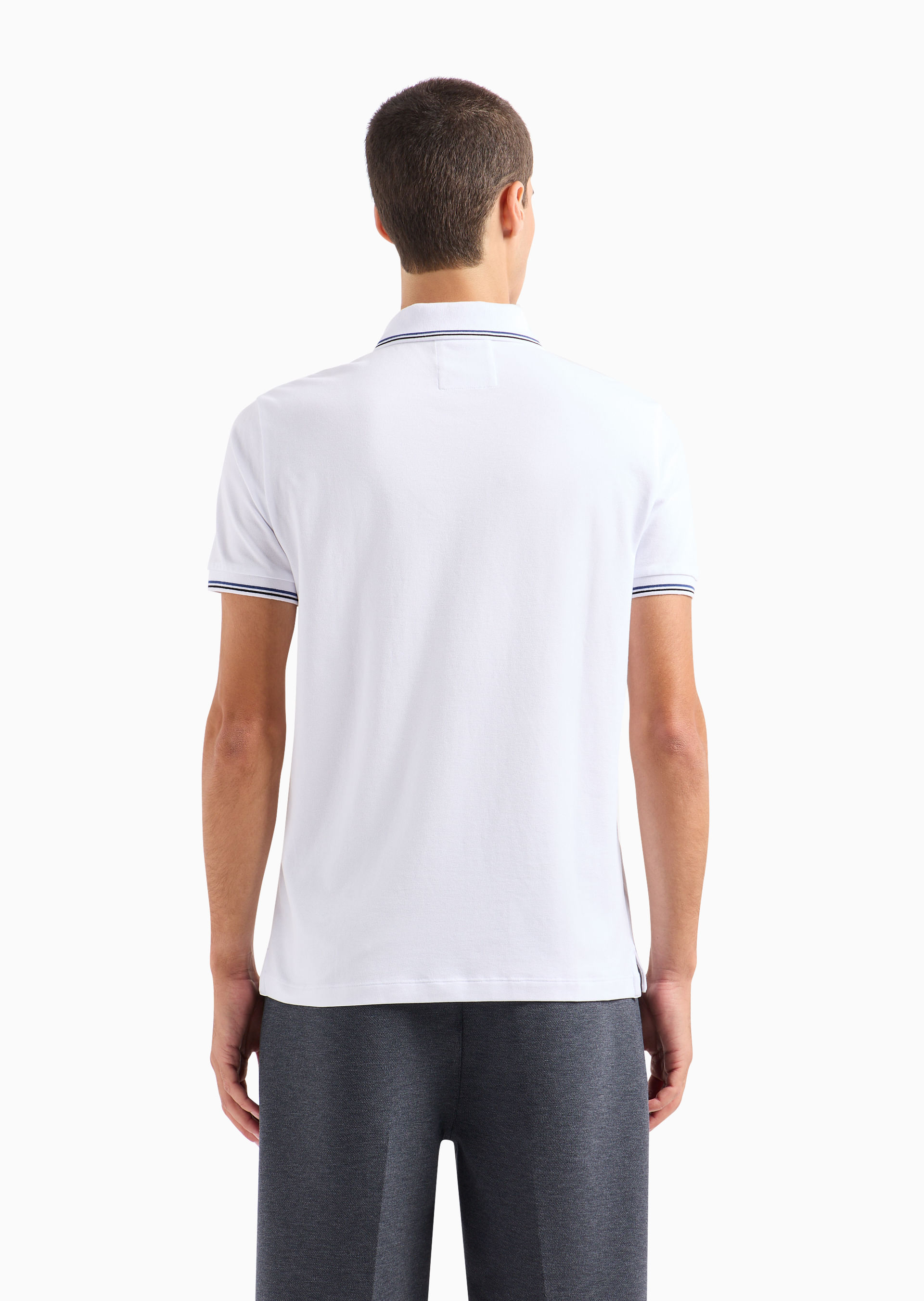 Camisa polo de piquet stretch | Emporio Armani Masculino - Armani