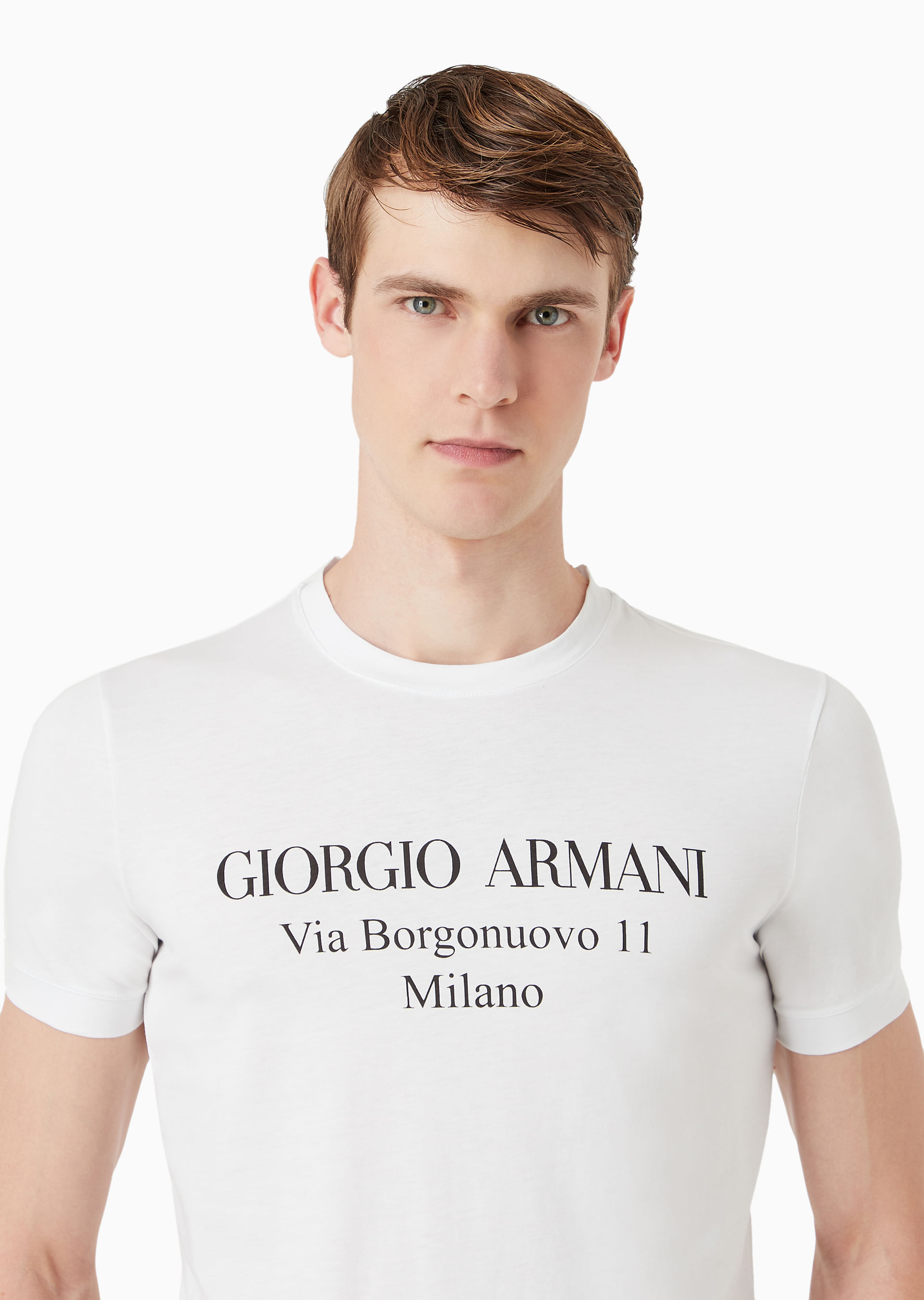 Camiseta Borgonuovo de Algodão Branco | Giorgio Armani