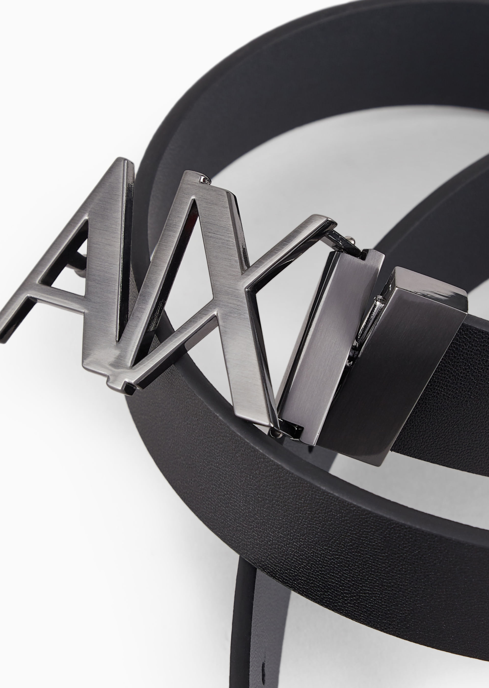 Cinto Dupla Face com Fivela de Logo Preto | Armani Exchange