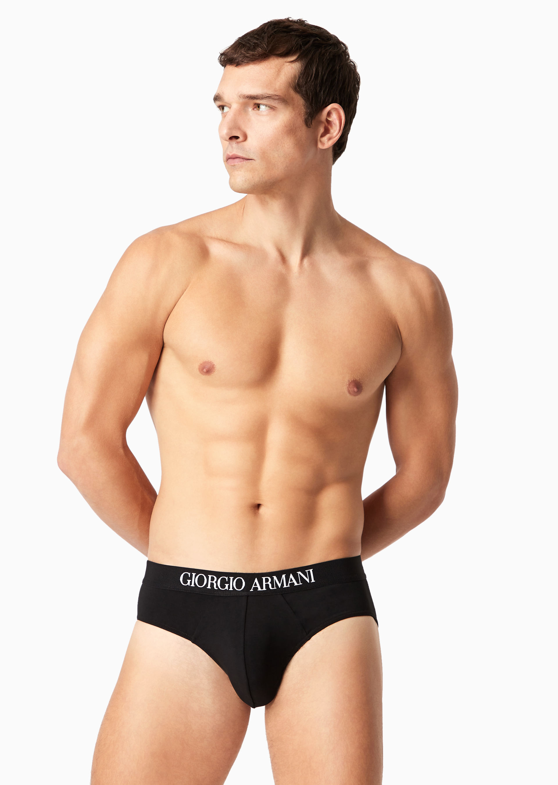 Kit 2 Cuecas em Algodão Stretch Preto | Giorgio Armani