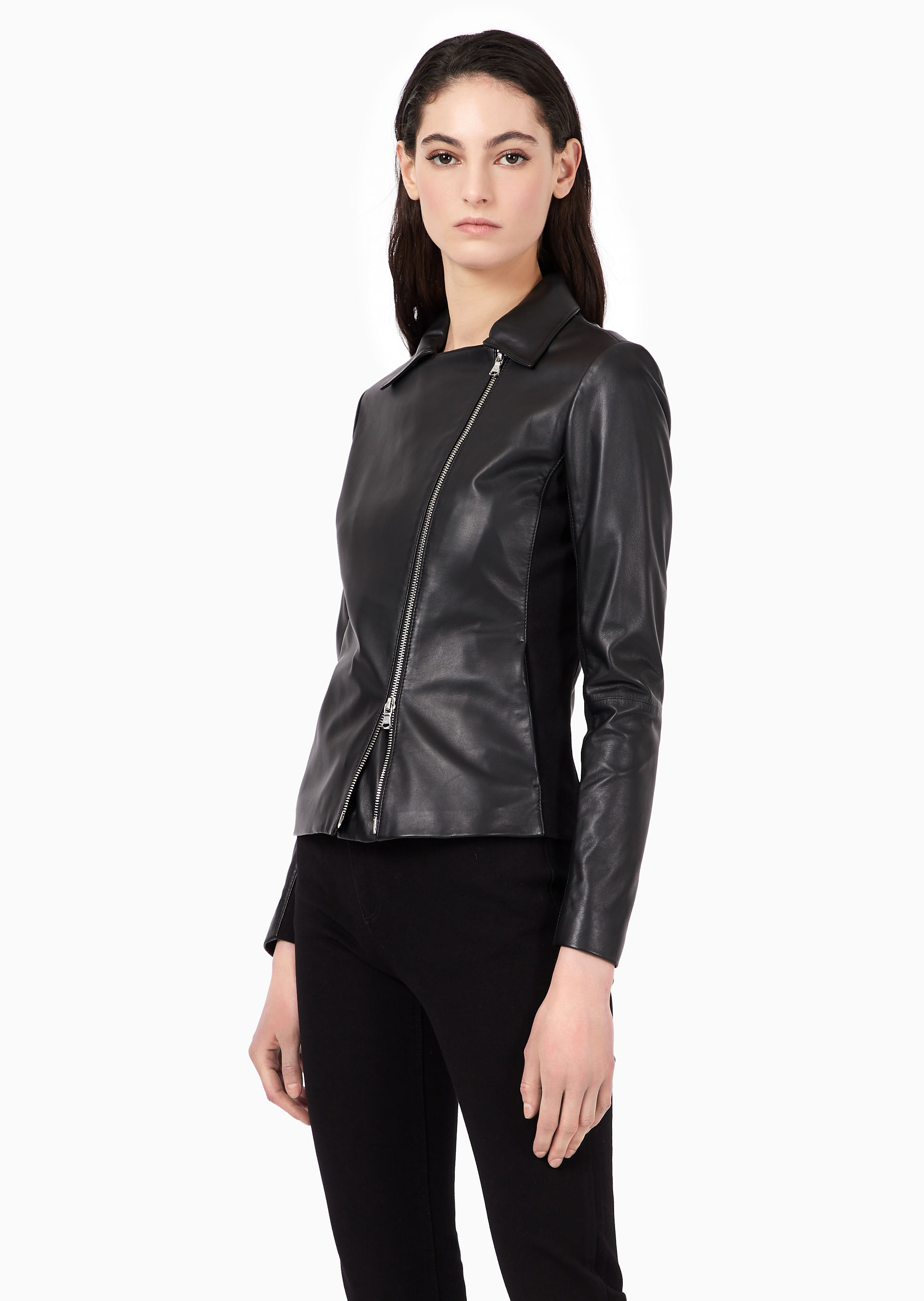 Jaqueta Biker em Couro | Emporio Armani - Armani