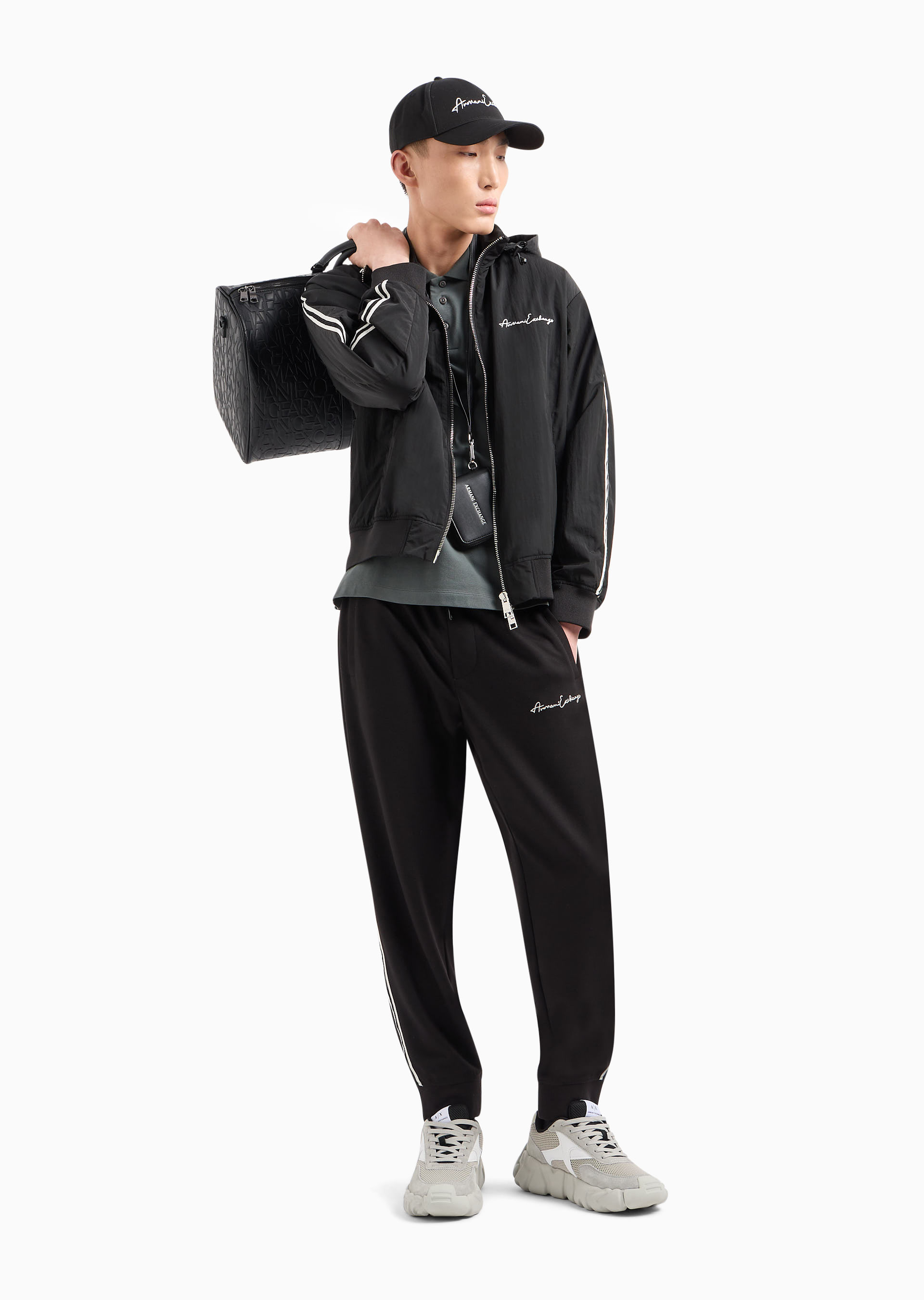 Jaqueta Preta com Zíper Duplo | Armani Exchange