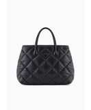 Borsa shopper in tessuto metallizzato con chiusura a zip