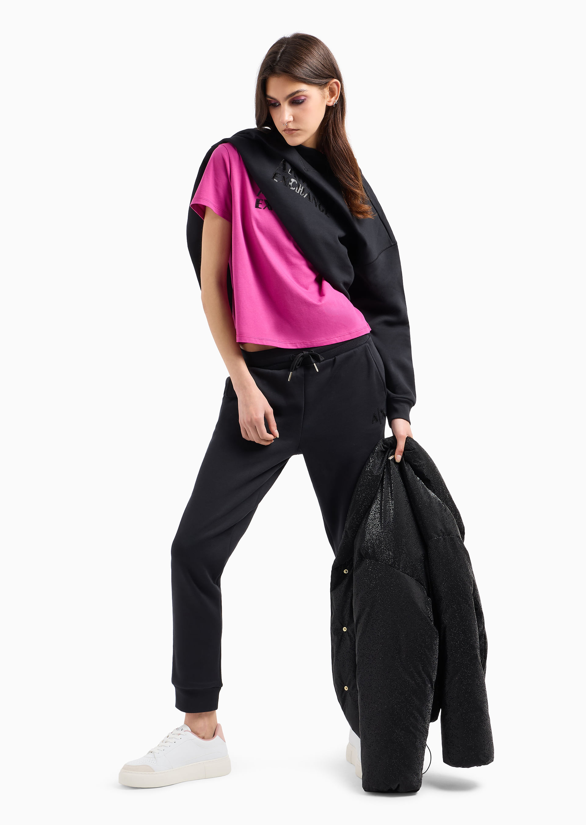 Camiseta regular boxy com logo - Armani