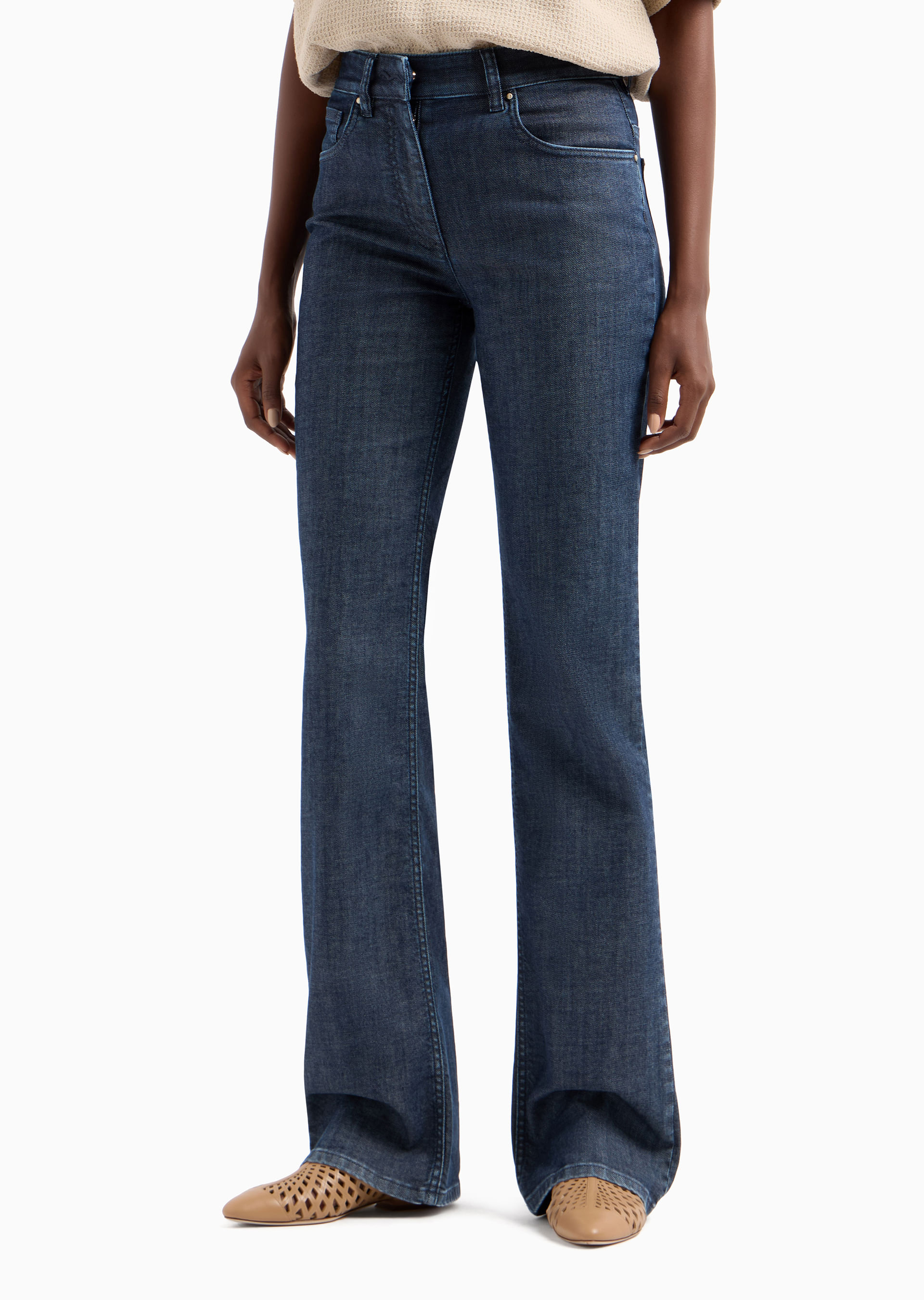 ARMANI JEANS denim&PVC フレアジーンズ Calça Flare | Giorgio Armani - Armani