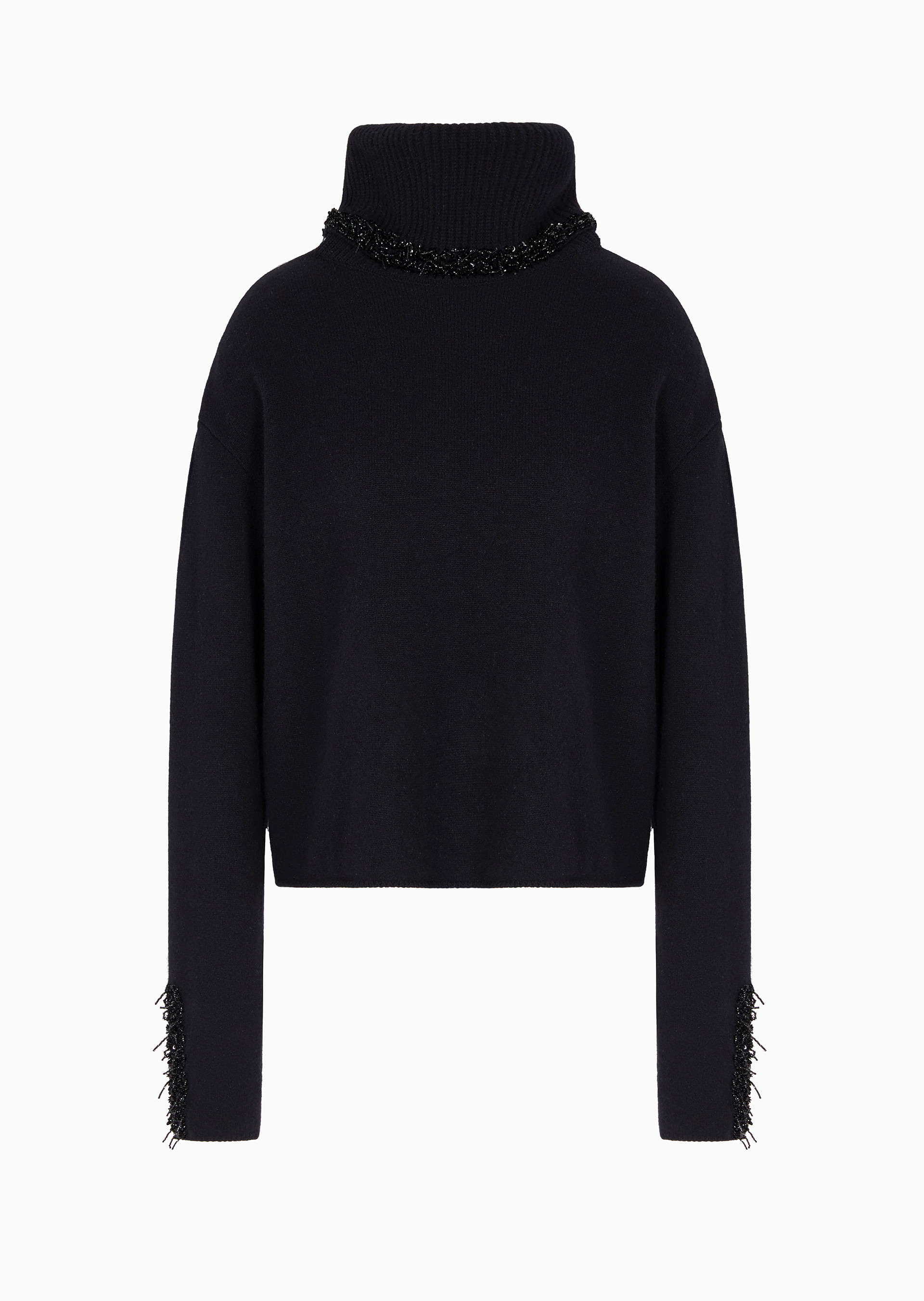 Suéter em Cashmere e Lã Preto | Giorgio Armani