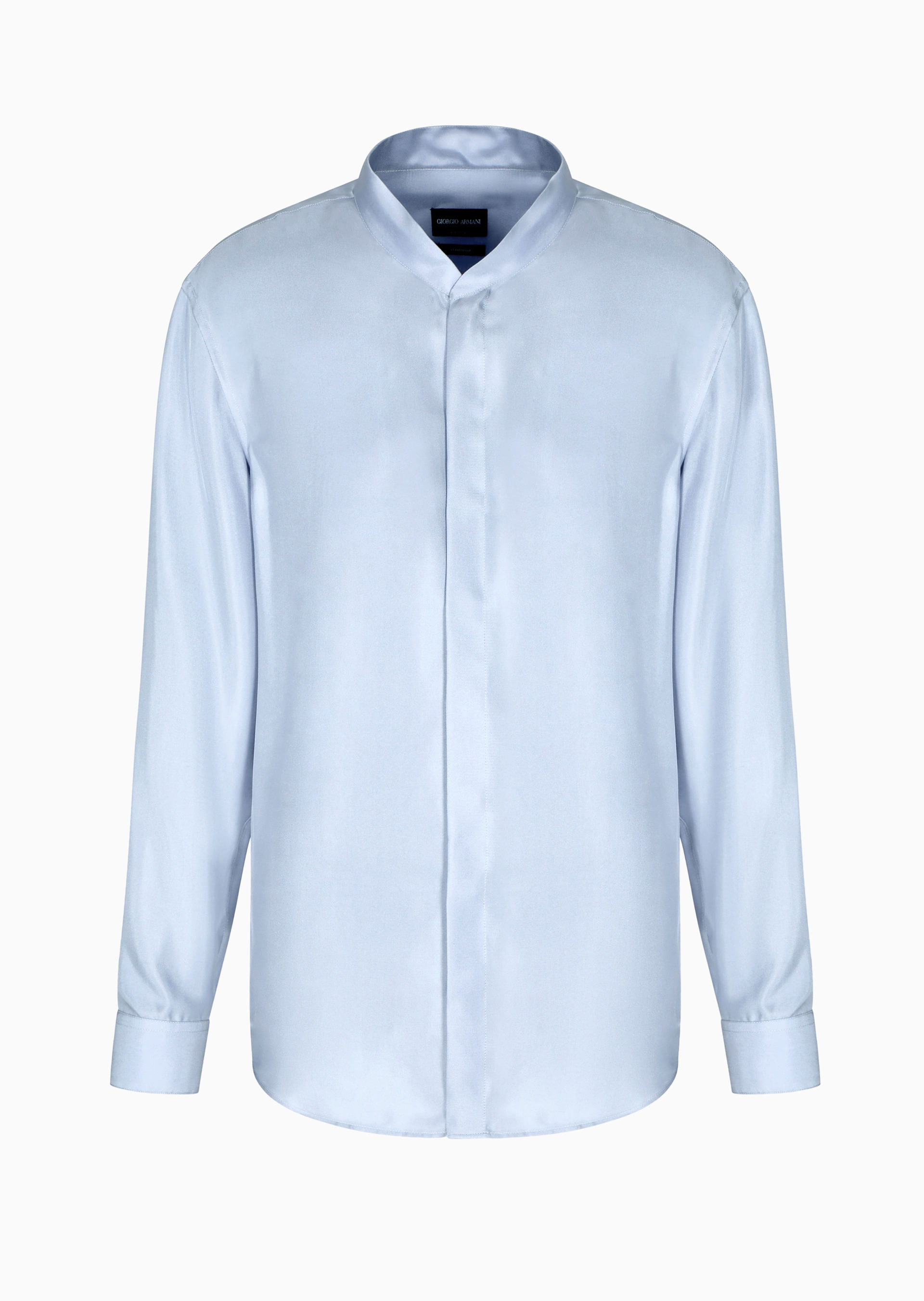 Camisa de Seda Twill Azul Claro | Giorgio Armani