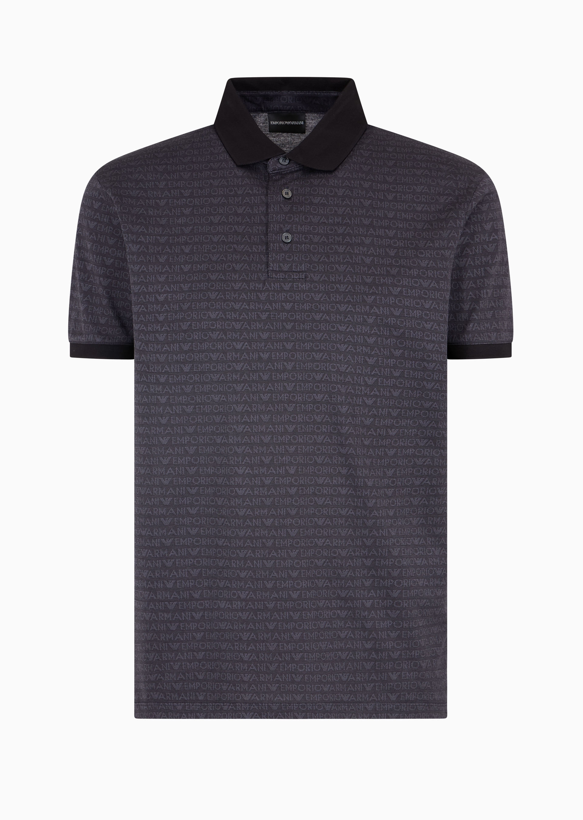 Polo Masculina com Letras Jacquard | Emporio Armani