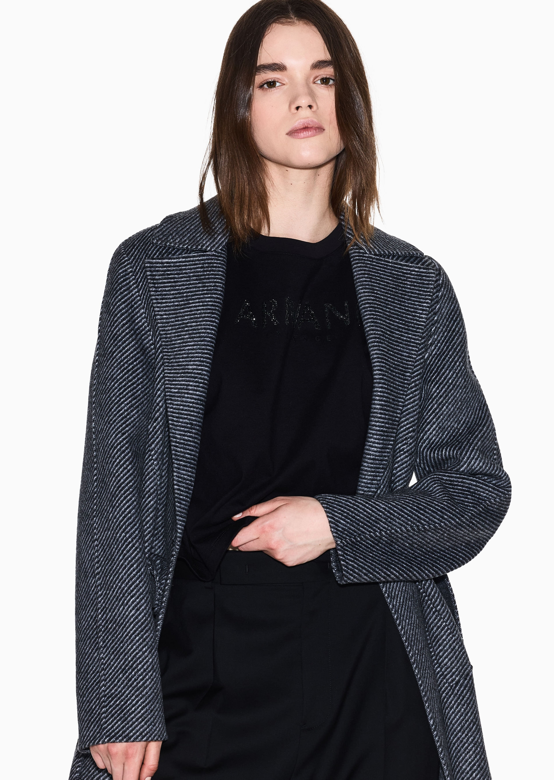 Camiseta Cropped Armani Preto | Armani Exchange