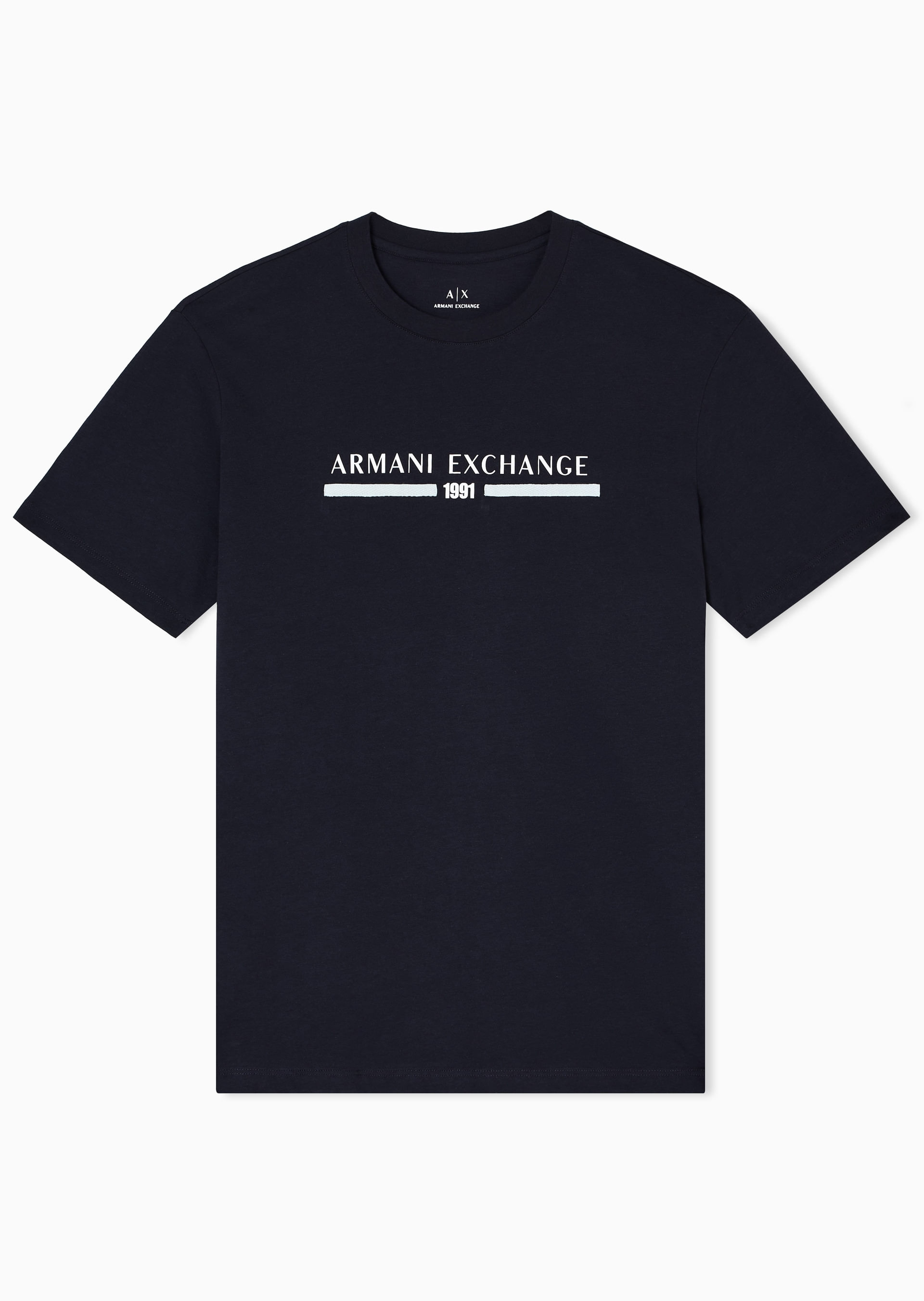 Camiseta Azul Regular Fit com Estampa | Armani Exchange