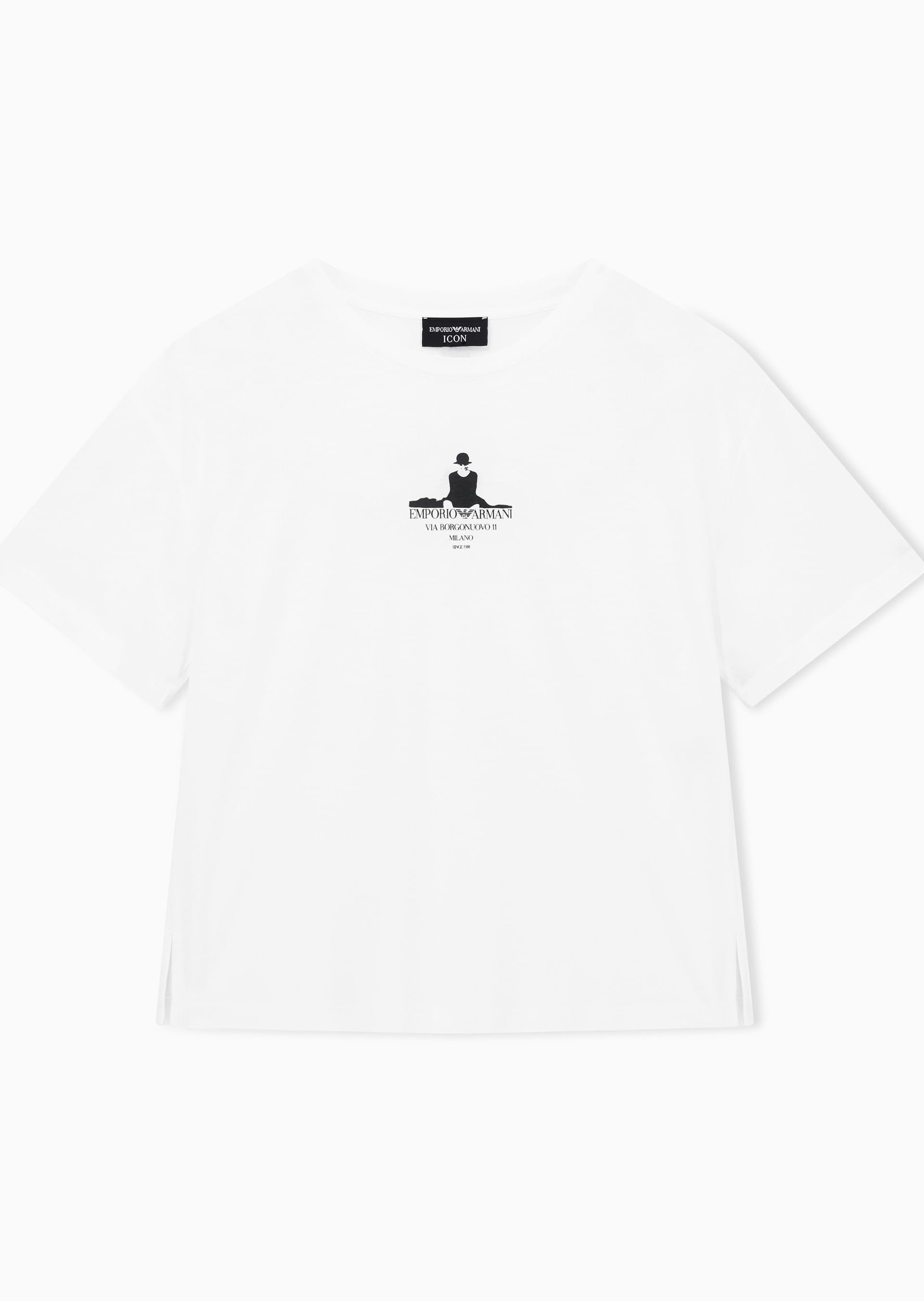 Camiseta Estampada Branca Regular Fit | Emporio Armani