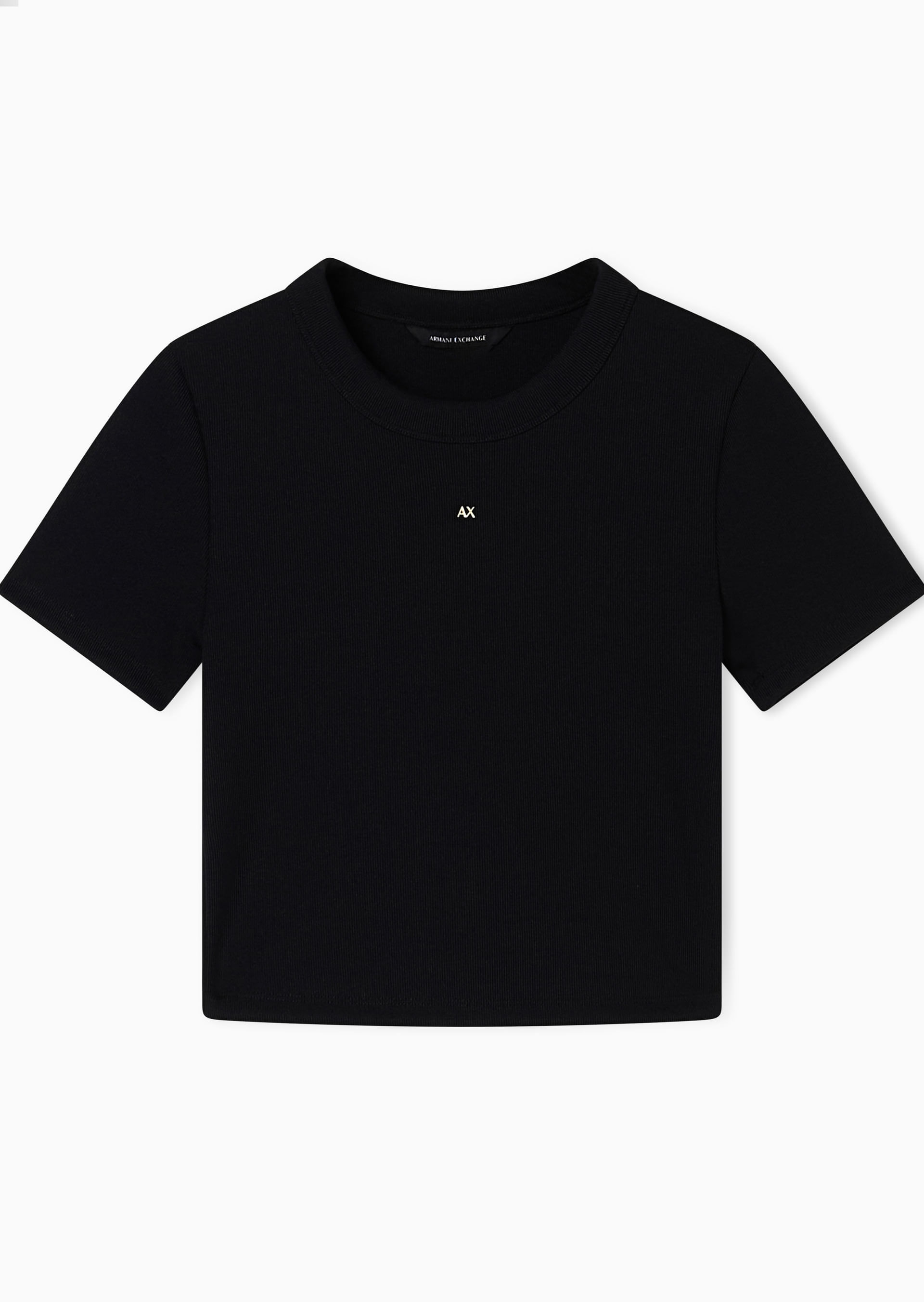 Camiseta Cropped Tecido Inovador Preta | Armani Exchange
