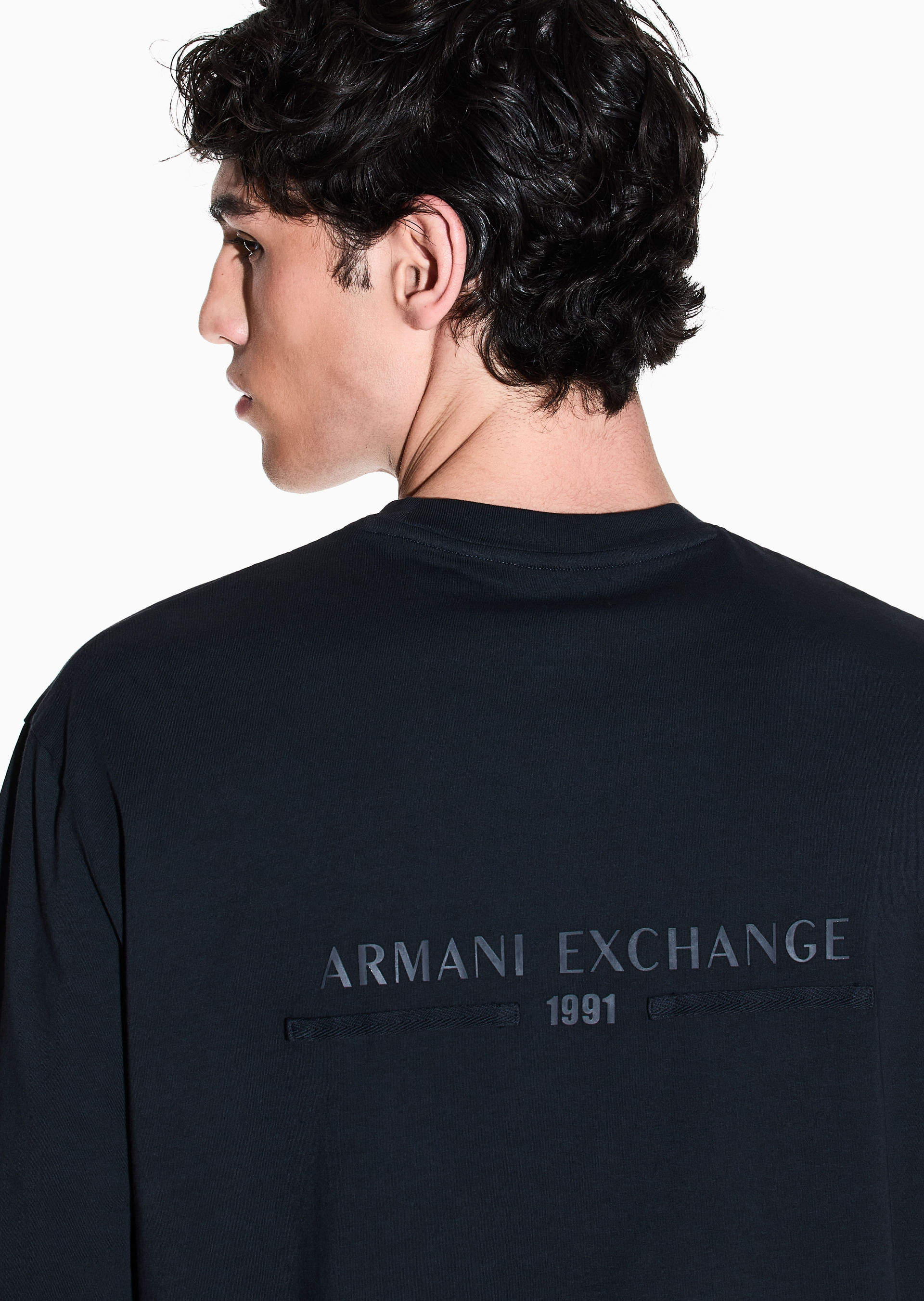 Camiseta Azul Regular Fit Estilosa | Armani Exchange