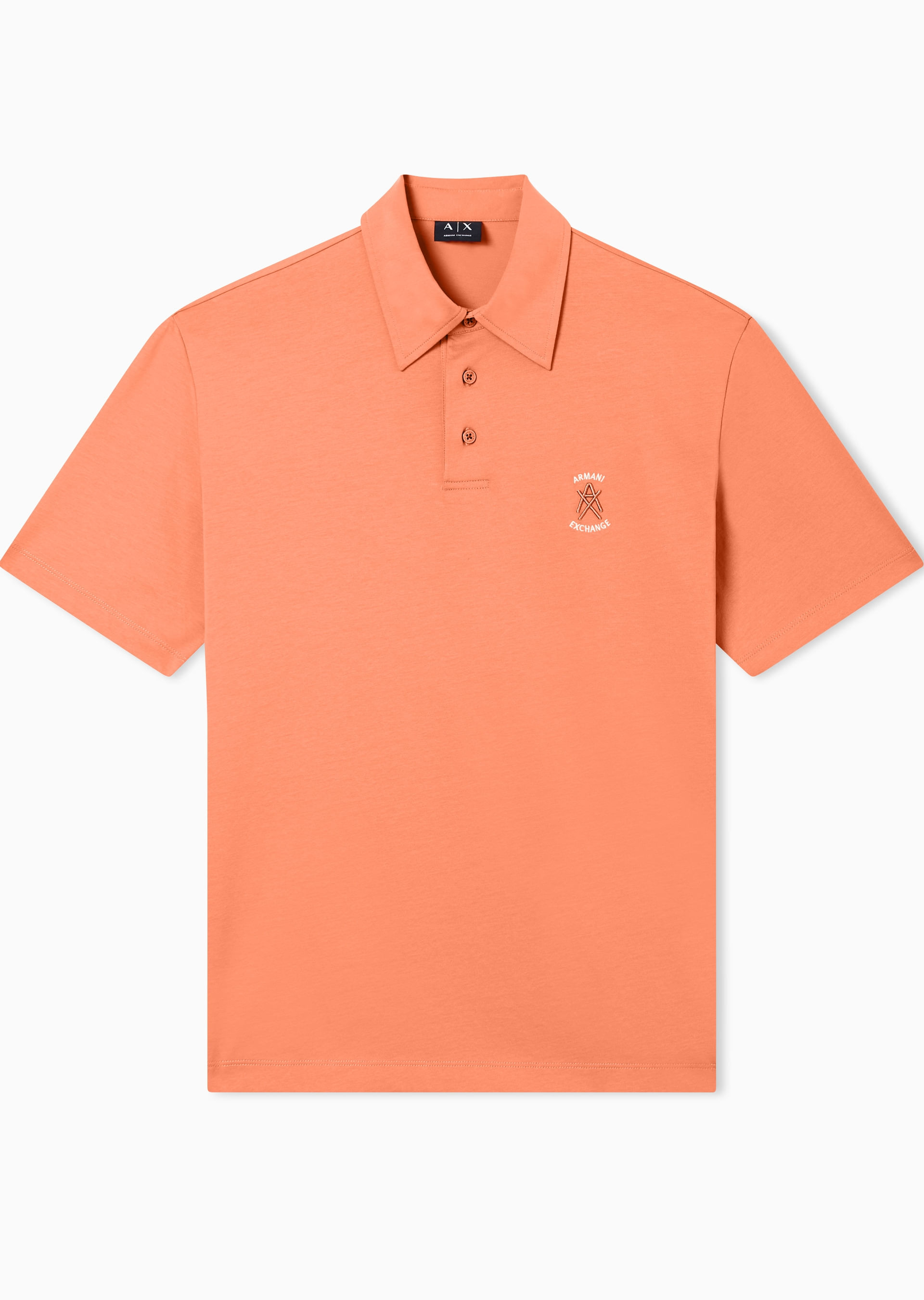 Camisa Polo em Algodão Laranja | Armani Exchange