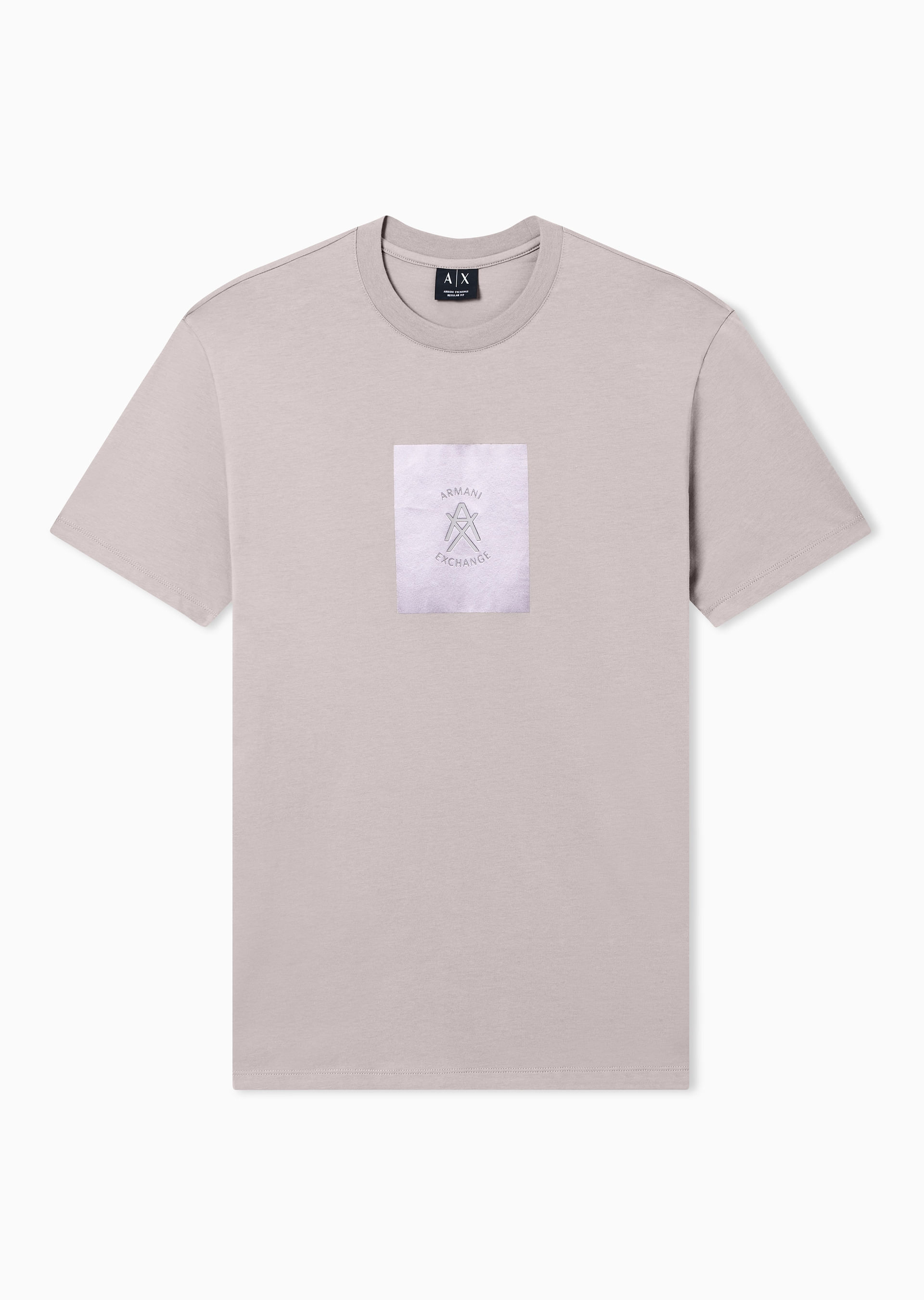 Camiseta Regular Fit em Algodão Cinza | Armani Exchange