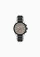 Armani Exchange Relógio Sync Cronógrafo Bicolor em Aço Prata / Preto