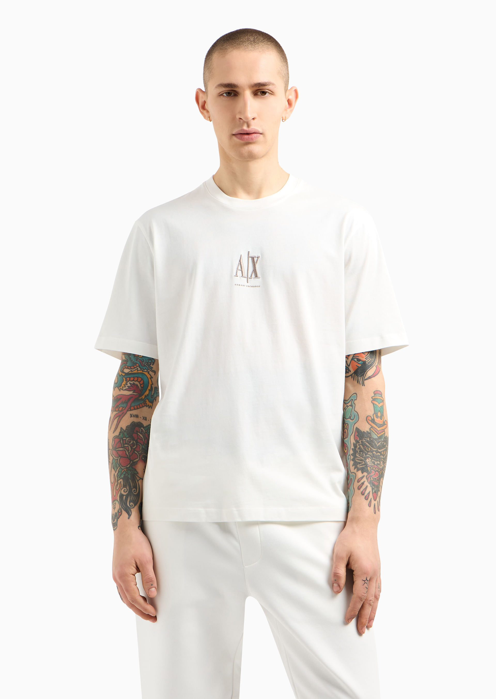 Camiseta Logo Icon Off White Regular Fit | Armani Exchange