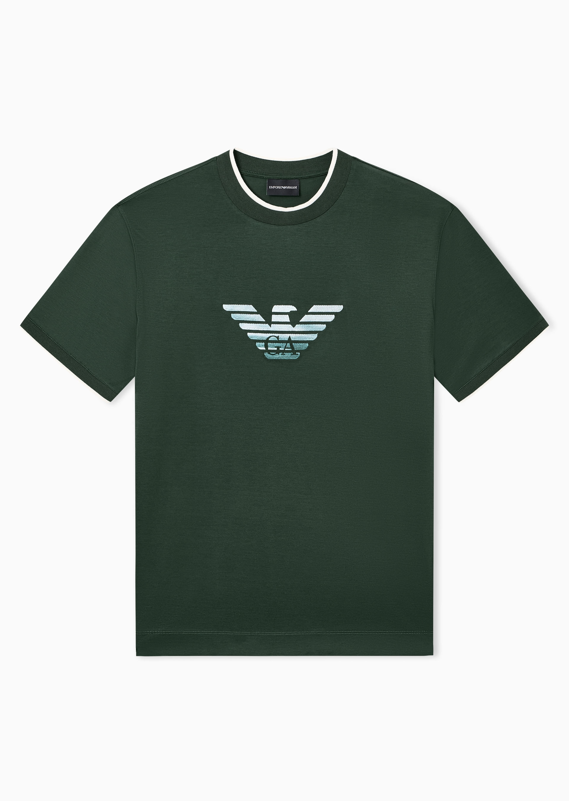 ARMANI Tシャツ XL Camiseta Verde Masculina | Emporio Armani