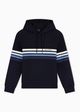 Armani Exchange Moletom com Capuz em Algodão Azul Marinho