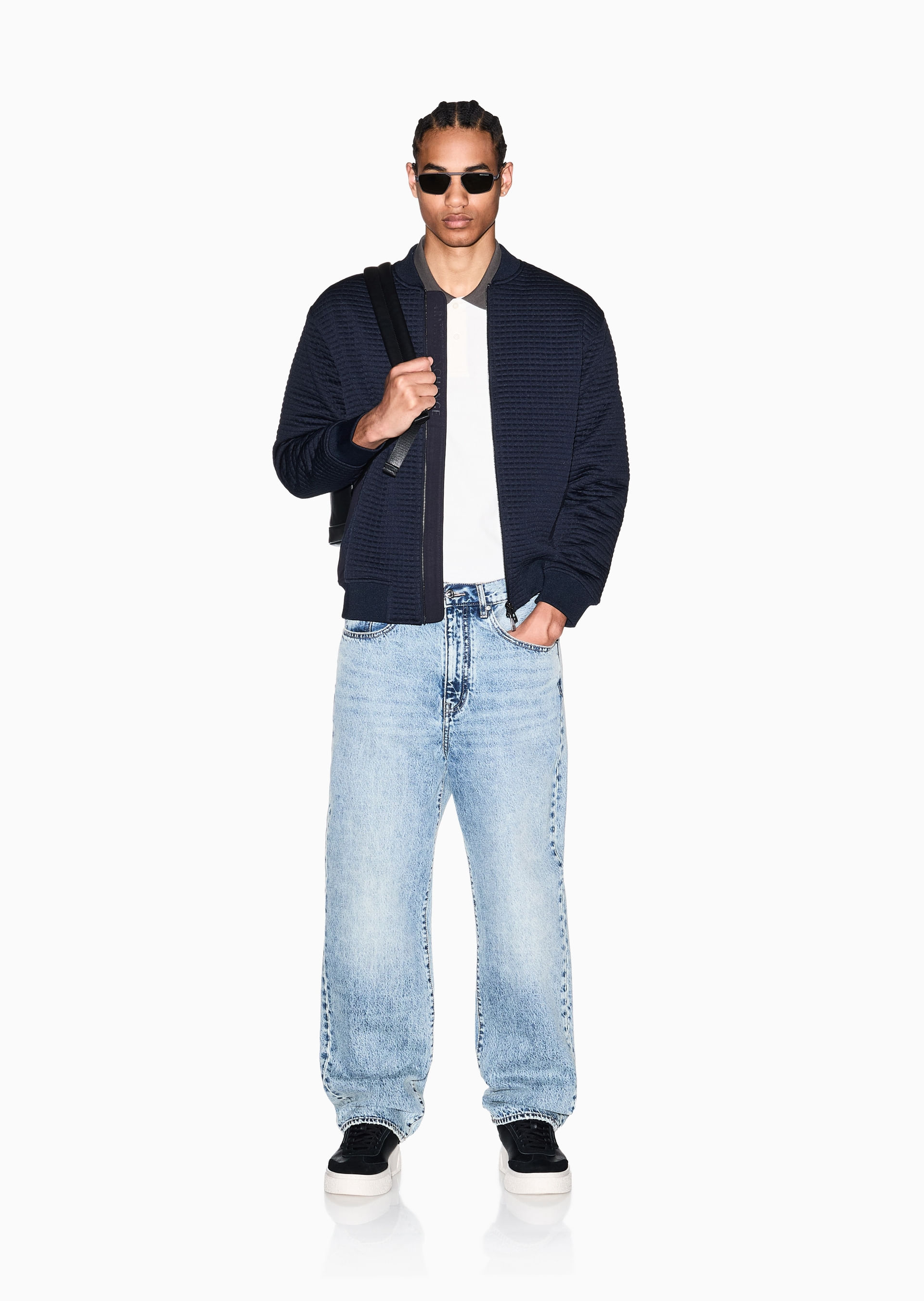 Jaqueta Azul Marinho Masculina Confortável | Armani Exchange