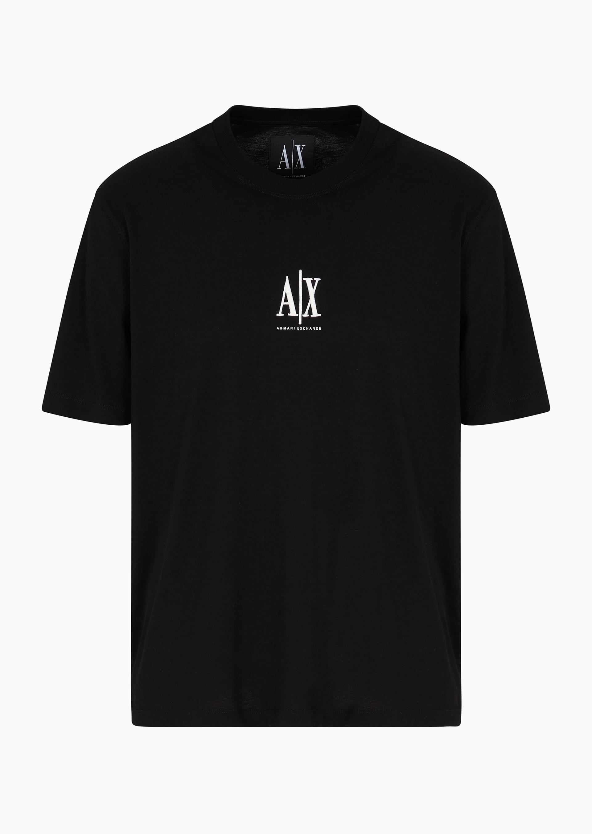 Camiseta Regular Preta com Logo no Peito | Armani Exchange