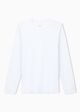 Armani Exchange Camiseta Manga Longa em Algodão Pima Branco